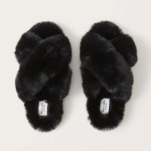 Fluffy Criss-Cross Slippers